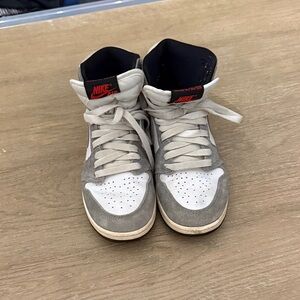 Nike White and Gray High-Top Sneakers